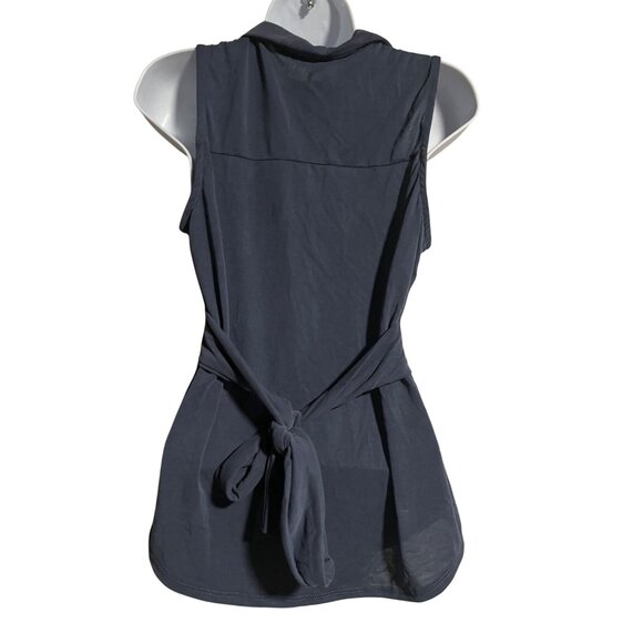 Green Envelope Los Angeles Button-Down Sleeveless Blouse Womens S Dark Blue - Picture 2 of 5